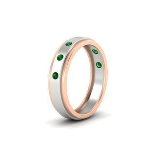 Two Tone Bezel Stone | Wedding Band