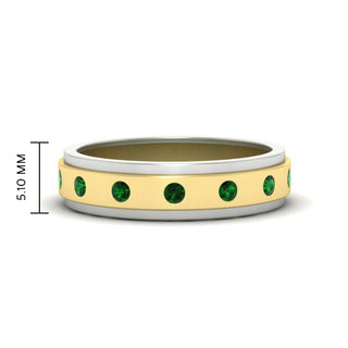 Two Tone Bezel Stone | Wedding Band