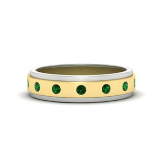 Two Tone Bezel Stone | Wedding Band