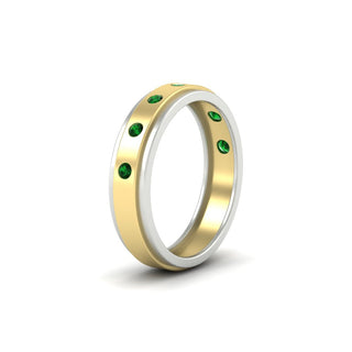 Two Tone Bezel Stone | Wedding Band