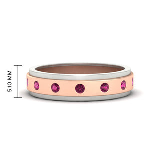 Two Tone Bezel Stone | Wedding Band