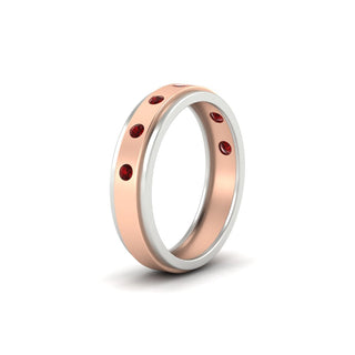 Two Tone Bezel Stone | Wedding Band