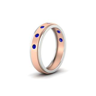 Two Tone Bezel Stone | Wedding Band