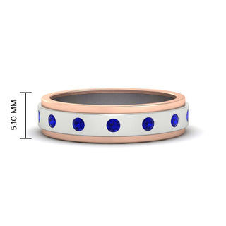 Two Tone Bezel Stone | Wedding Band