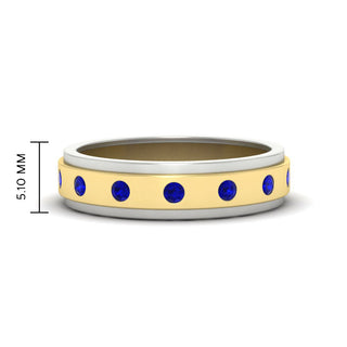 Two Tone Bezel Stone | Wedding Band