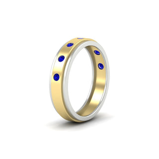 Two Tone Bezel Stone | Wedding Band