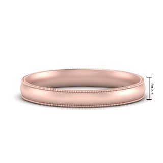 Milgrain Wedding Band | 4 mm