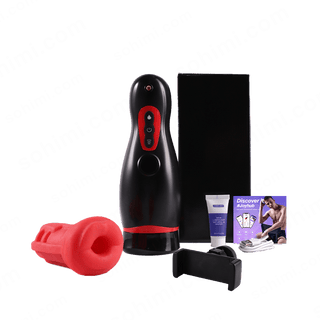 MoonHorn| App Control Suction and Vibrating Male Masturbator with Phone Holder - MENAGERIE Intimates MENS Lingerie
