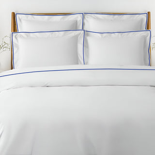 400TC Embroidery Cotton Sateen Solid Duvet Cover Set