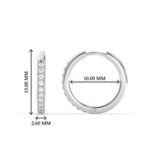 Pave Set Round Diamond Hinged Hoop Earrings