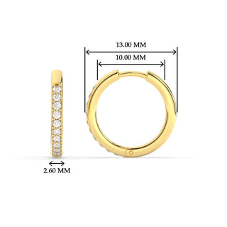 Pave Set Round Diamond Hinged Hoop Earrings