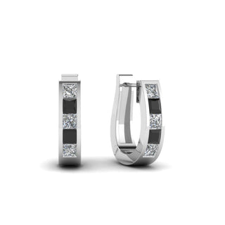 Channel Set Huggie Hoop Earring