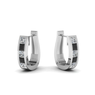 Channel Set Huggie Hoop Earring
