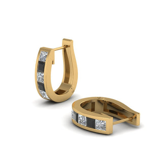 Channel Set Huggie Hoop Earring