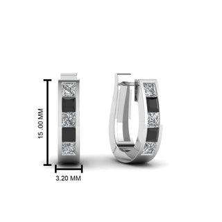 Channel Set Huggie Hoop Earring