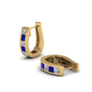 Channel Set Huggie Hoop Earring