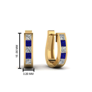 Channel Set Huggie Hoop Earring