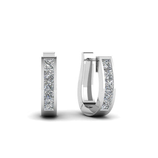 Channel Set Huggie Hoop Earring