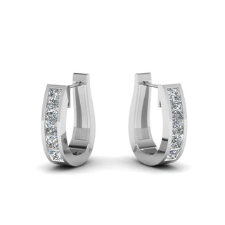 Channel Set Huggie Hoop Earring