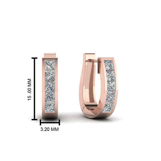 Channel Set Huggie Hoop Earring