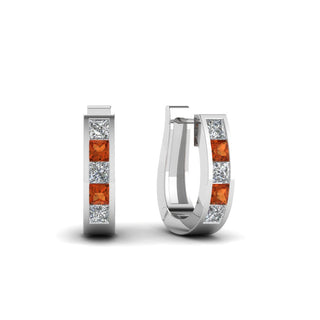 Channel Set Huggie Hoop Earring