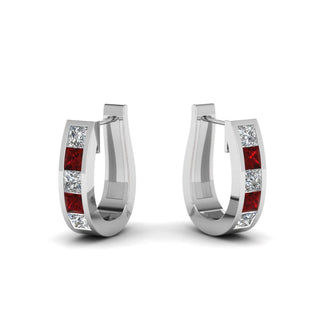 Channel Set Huggie Hoop Earring