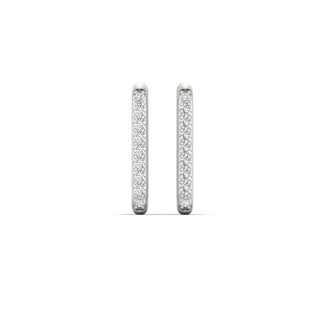 Rectangle Diamond Hoop Earring