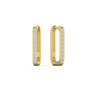 Rectangle Diamond Hoop Earring