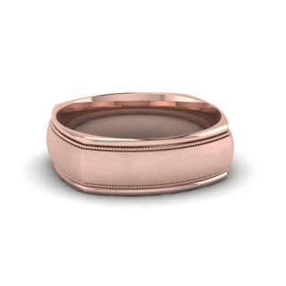 Rose Gold Milgrain Square Band Ring - MENAGERIE Intimates MENS Lingerie