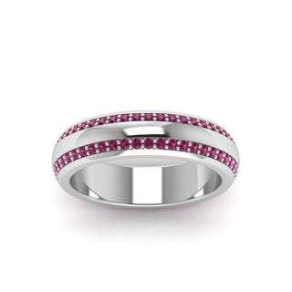 Beveled Edge Matte Eternity | Engagement Ring