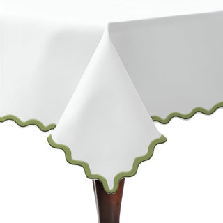 Applique Scalloped Embroidery Cotton Table Cloth