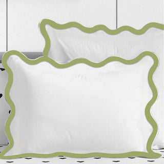 400TC Applique Scalloped Embroidery Cotton Duvet Cover Set