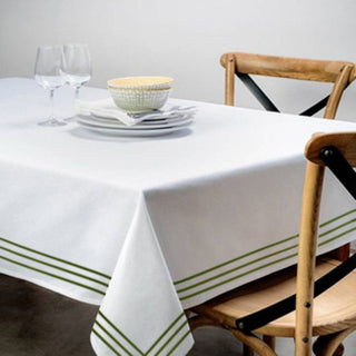 Triple Embroidery Border Sateen Cotton Solid Table Cloth