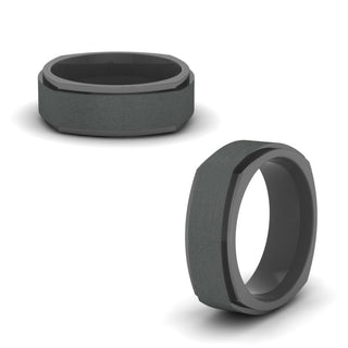 Two Tone Brushed Mens Wedding Ring - MENAGERIE Intimates MENS Lingerie