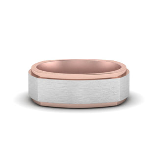 Two Tone Brushed Mens Wedding Ring - MENAGERIE Intimates MENS Lingerie