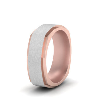 Two Tone Brushed Mens Wedding Ring - MENAGERIE Intimates MENS Lingerie