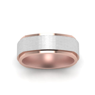 Two Tone Brushed Mens Wedding Ring - MENAGERIE Intimates MENS Lingerie