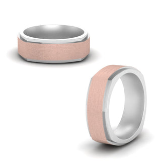 Two Tone Brushed Mens Wedding Ring - MENAGERIE Intimates MENS Lingerie