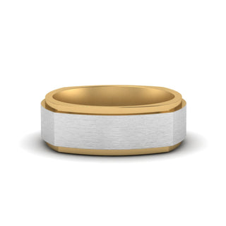Two Tone Brushed Mens Wedding Ring - MENAGERIE Intimates MENS Lingerie