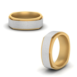 Two Tone Brushed Mens Wedding Ring - MENAGERIE Intimates MENS Lingerie