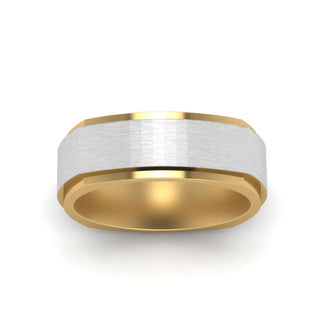 Two Tone Brushed Mens Wedding Ring - MENAGERIE Intimates MENS Lingerie