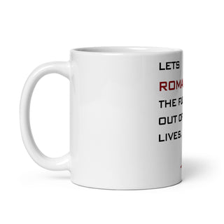 ROMANCE AF | White glossy mug