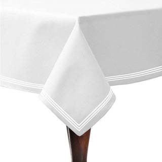 Triple Embroidery Border Sateen Cotton Solid Table Cloth