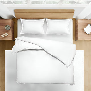 400TC Embroidery Cotton Sateen Solid Duvet Cover Set