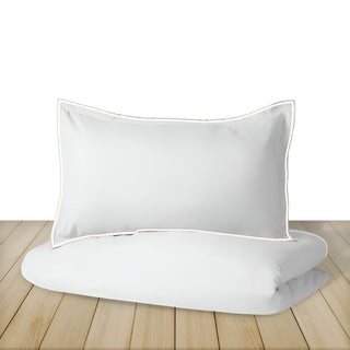 400TC Embroidery Cotton Sateen Solid Duvet Cover Set