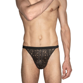 SIR THONG LEATHER LACE - MENAGERIE Intimates MENS Lingerie
